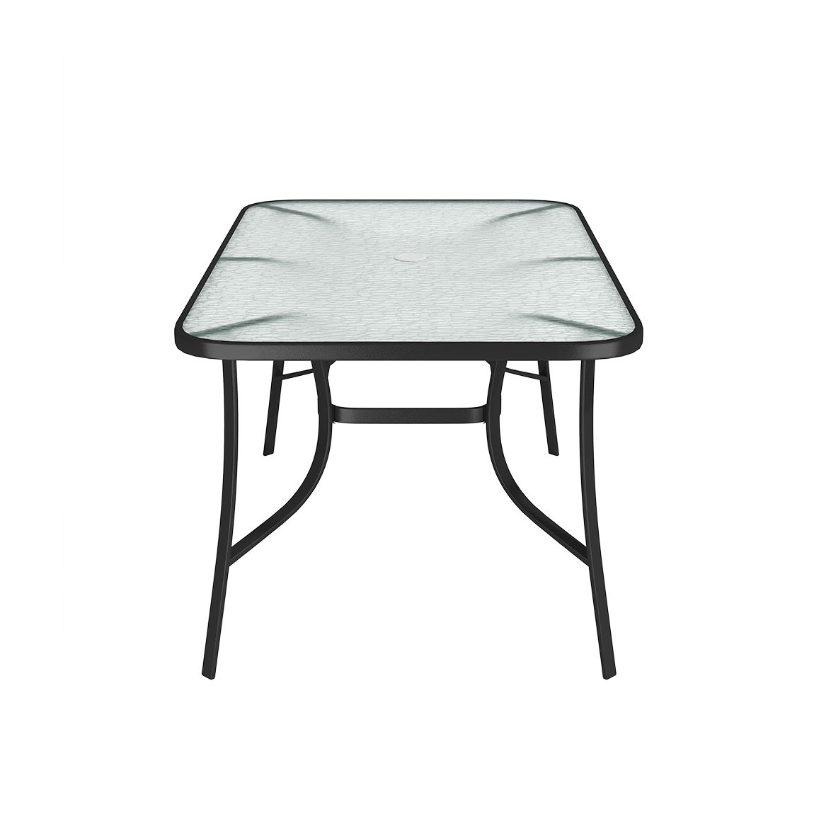 Tempered Glass Outdoor Coffee Table and 2 Set Rattan Chairs