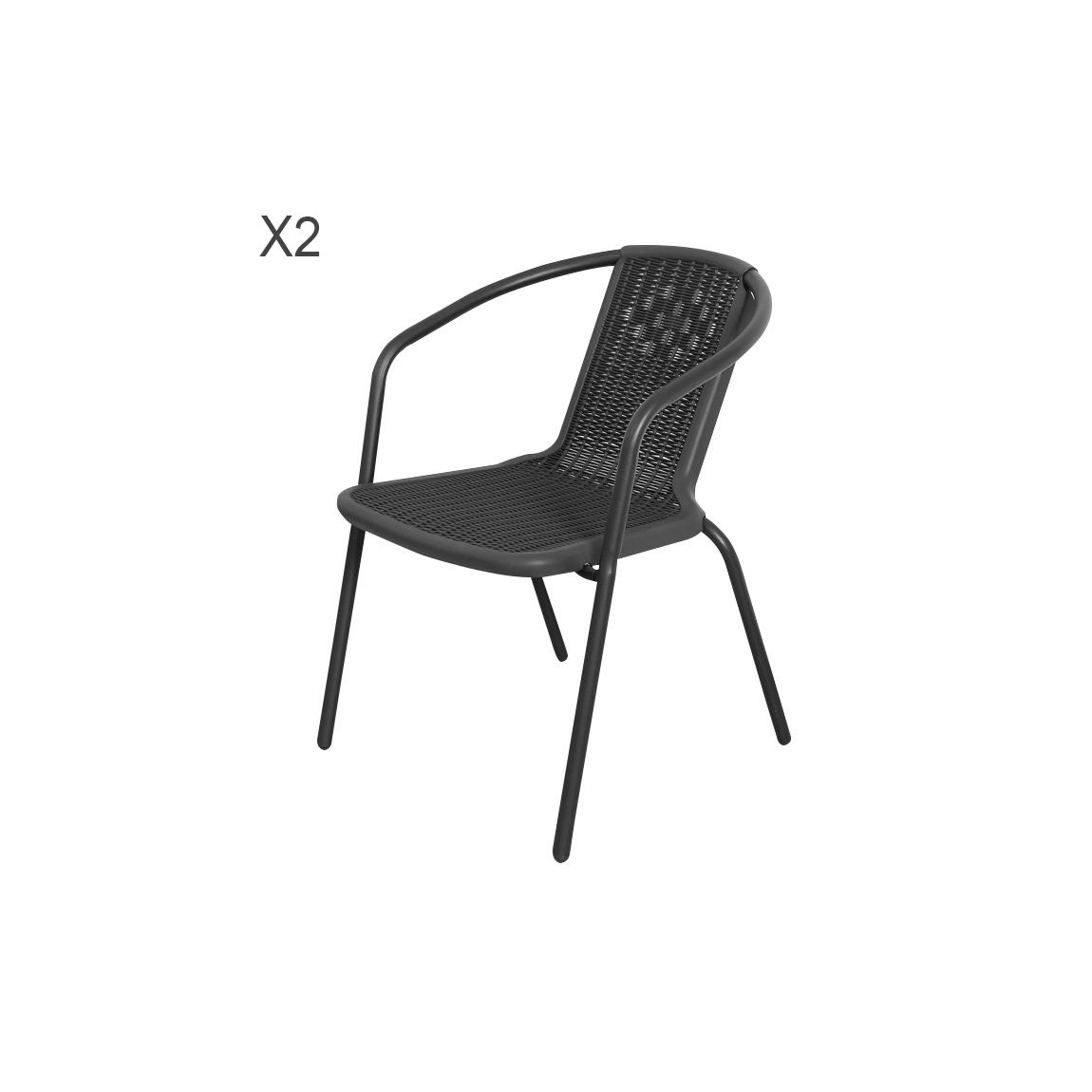 Tempered Glass Outdoor Coffee Table and 2 Set Rattan Chairs