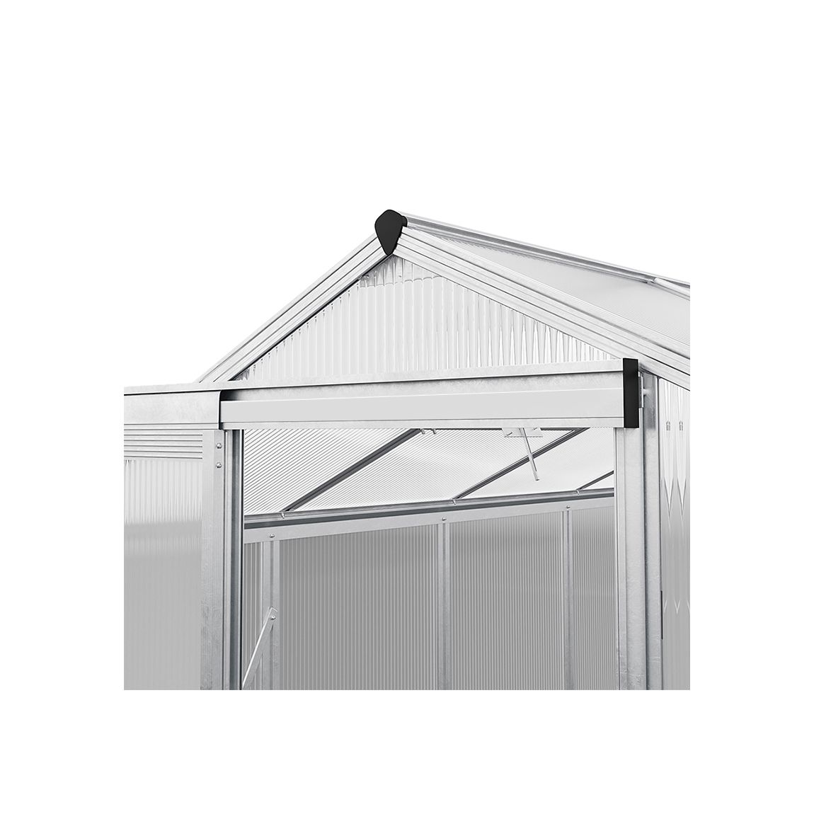 Silver Aluminium Frame Outdoor Small Greenhouse with Base