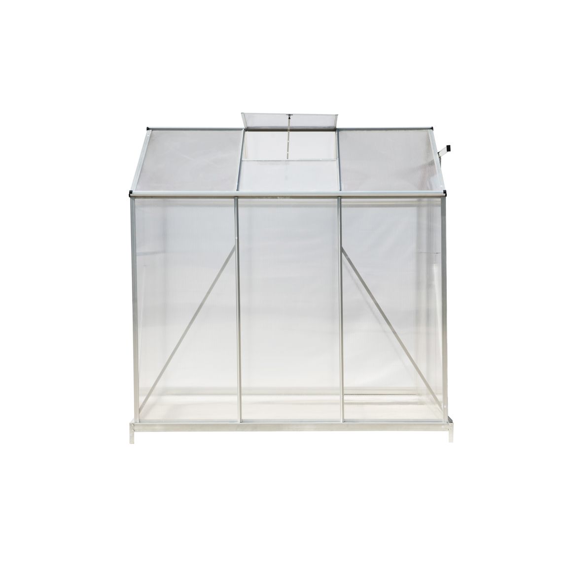 Silver Aluminium Frame Outdoor Small Greenhouse with Base