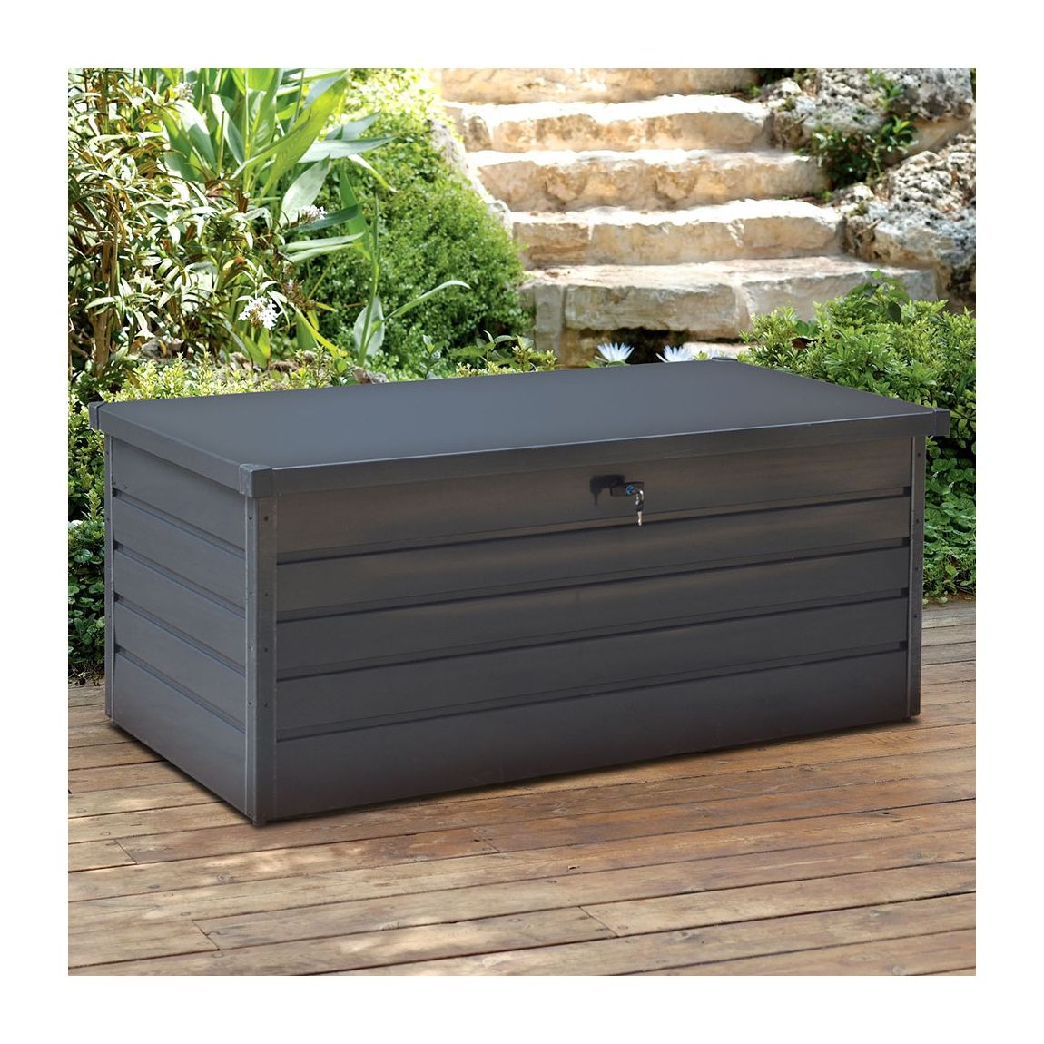 Anthracite Garden Lockable Metal Storage Box 600L