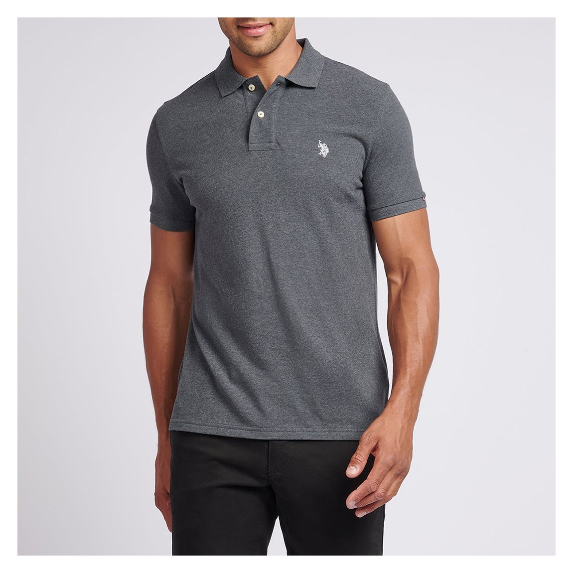 Slate Cotton Pique Polo Top