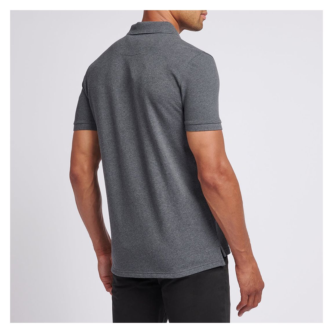 Slate Cotton Pique Polo Top