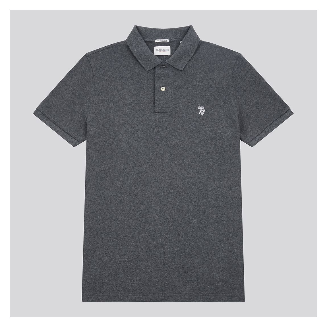 Slate Cotton Pique Polo Top