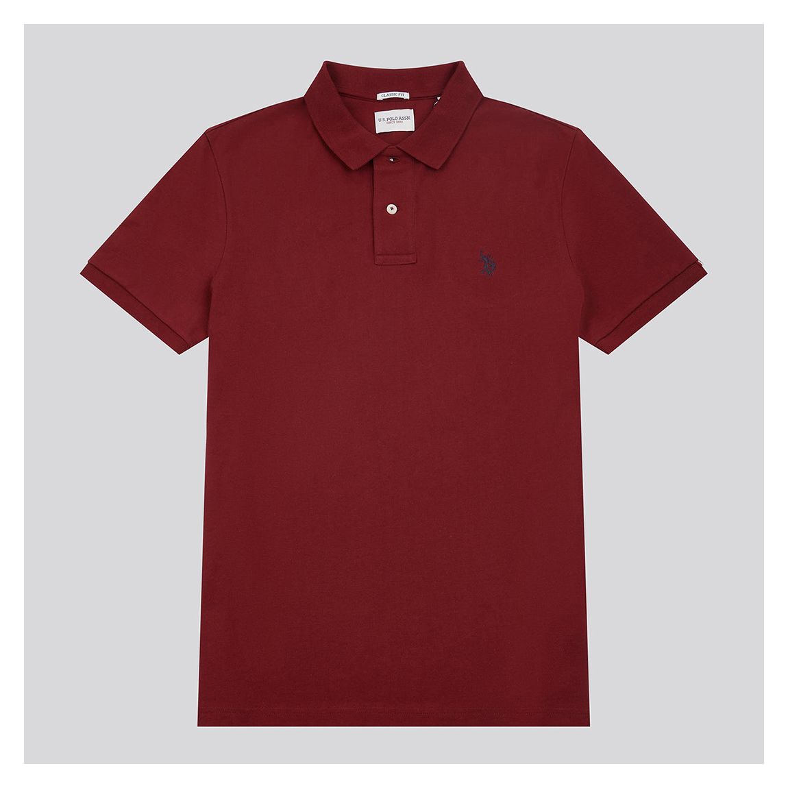 Red Cotton Pique Polo Top