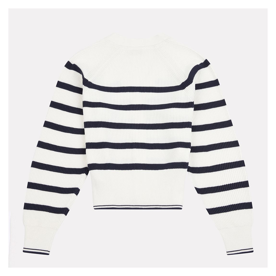 White/Navy Stripe Cotton Cardigan