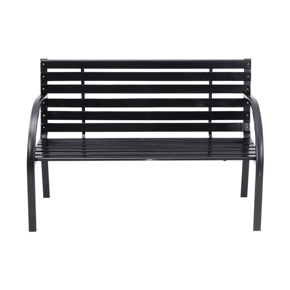 Outdoor Park Bench Solid Wood Metal Garden Bench