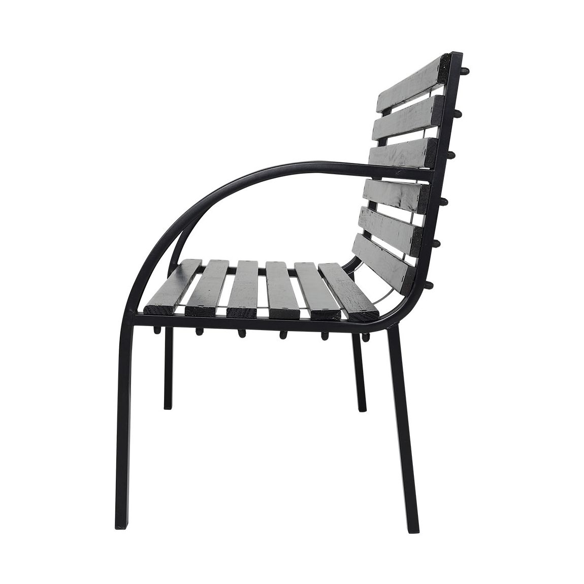 Outdoor Park Bench Solid Wood Metal Garden Bench