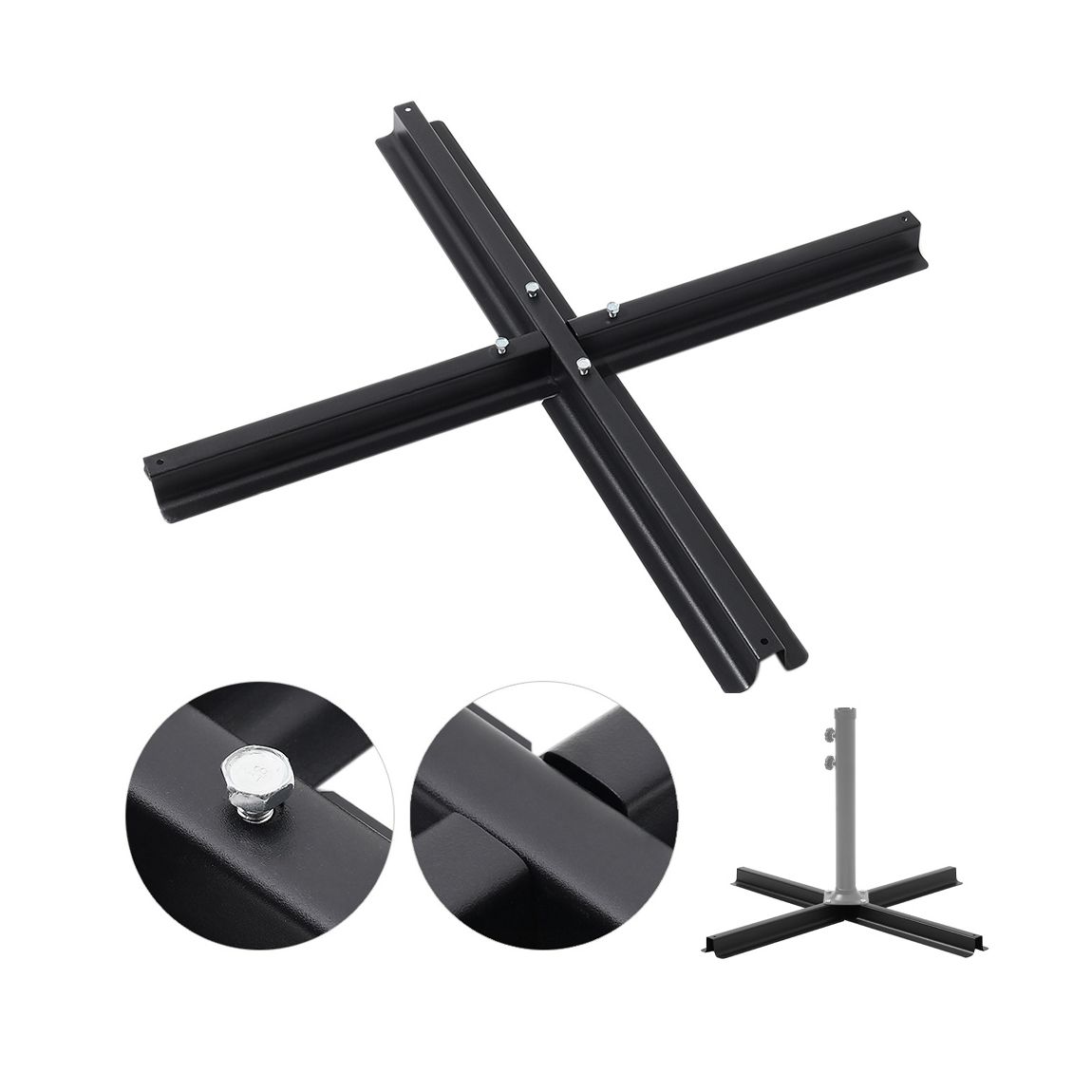 3M Garden Cantilever Parasol Outdoor Sun Umbrella with Base - Black