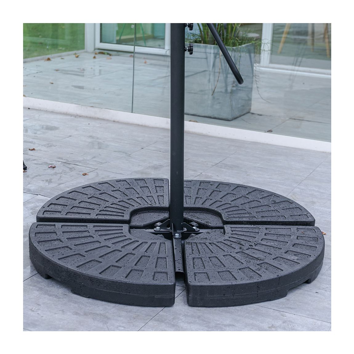 3M Garden Cantilever Parasol Outdoor Sun Umbrella with Base