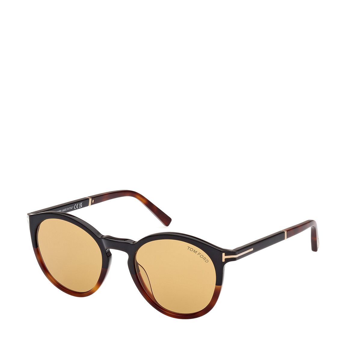 Men's Tom Ford Round Black, Havana Sunglasses 51mm