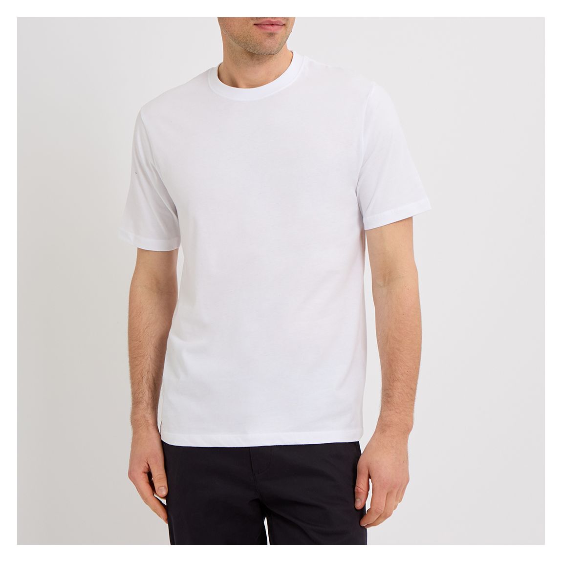 White Cromer Basic Cotton T-Shirt