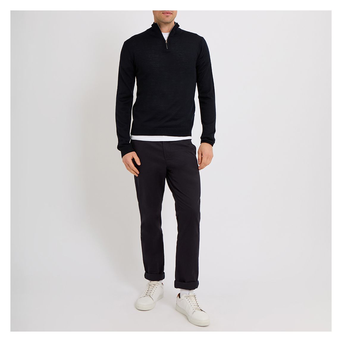 White Cromer Basic Cotton T-Shirt