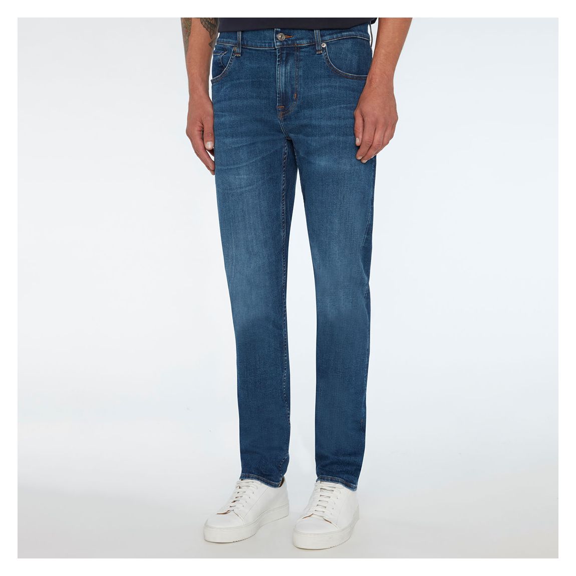 Mid Blue Slimmy Tapered Stretch Jeans