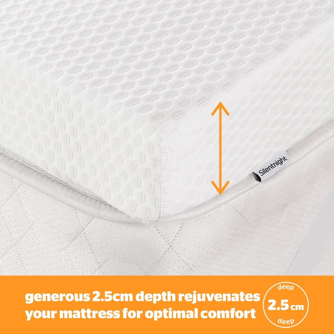 Silentnight Impress 2.5Cm Memory Foam Mattress Topper - Single