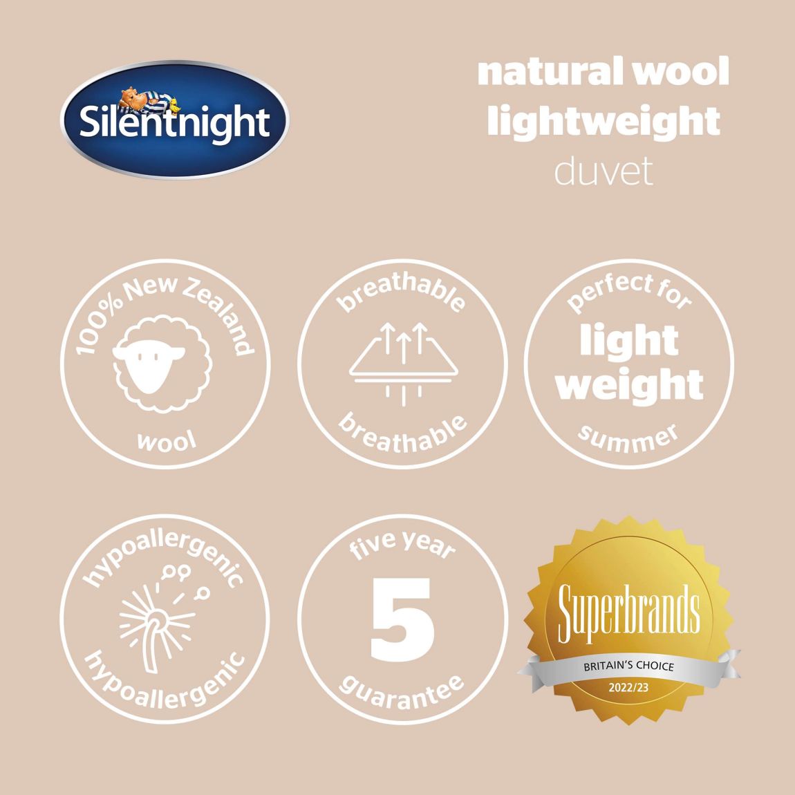 Silentnight Luxury Lightweight Wool Duvet - King