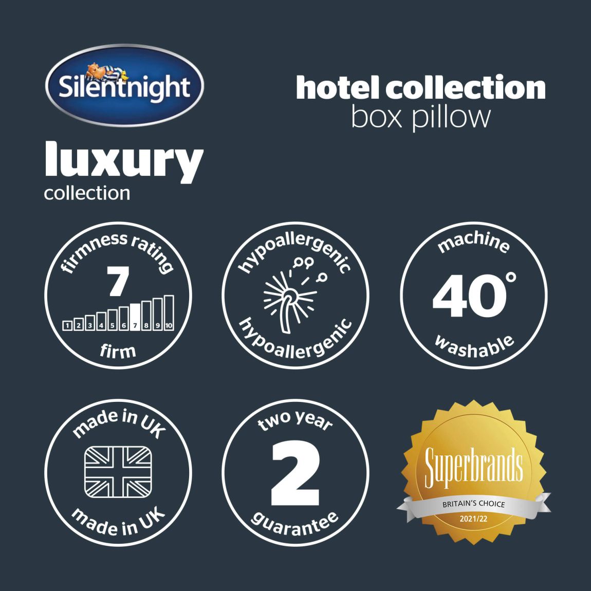 Silentnight Luxury Hotel Collection Box Pack of 4 Pillows