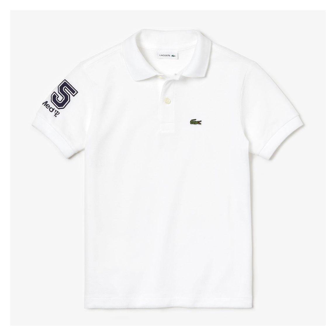 Teen White Patchwork Cotton Polo Shirt