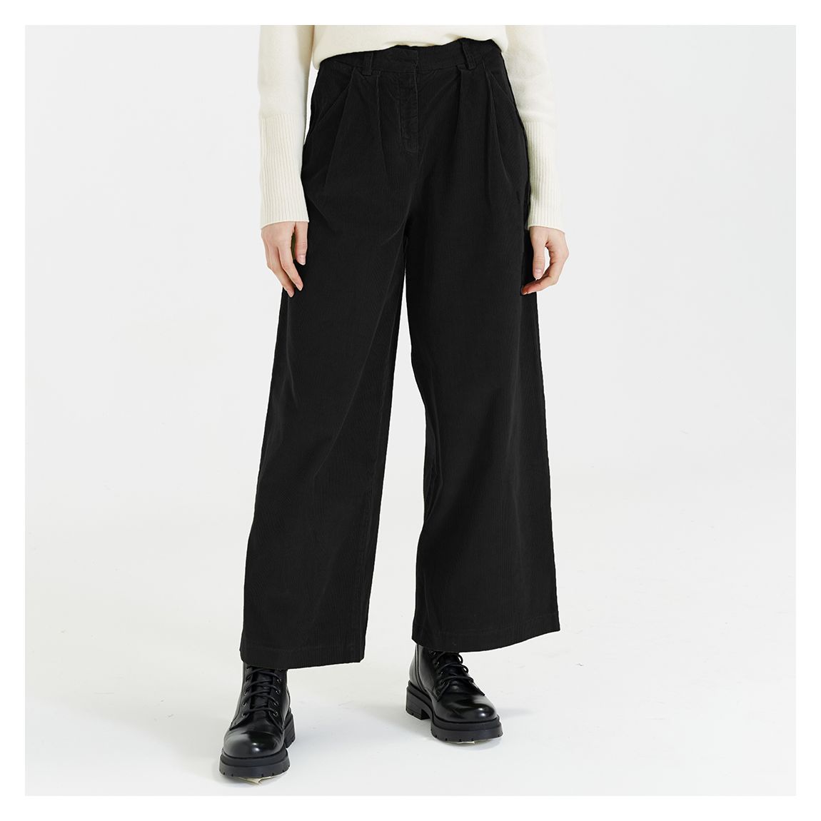 Black Isabella Corduroy Trousers