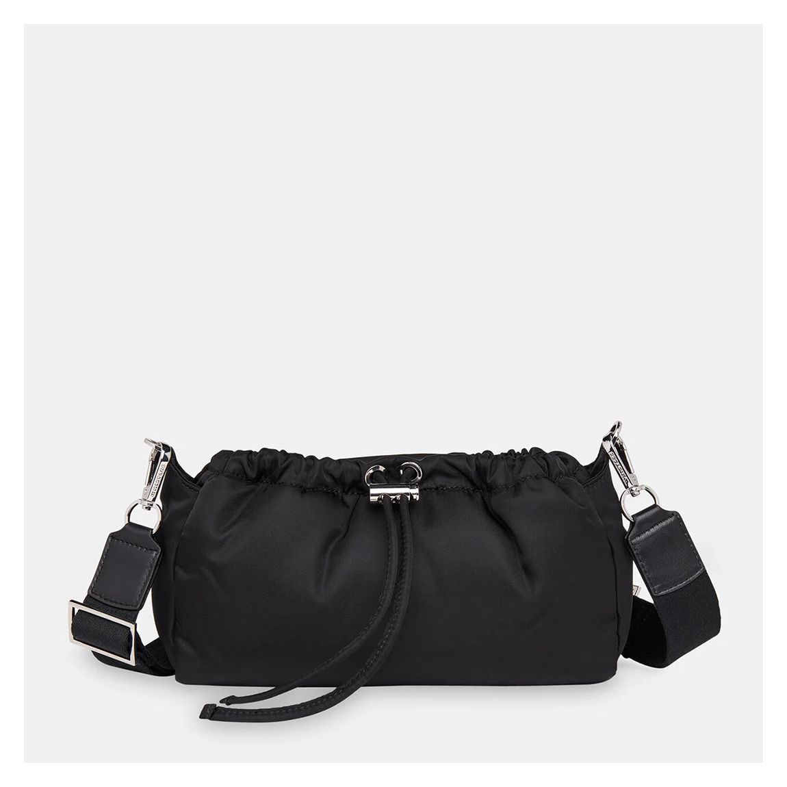 Black Benny Drawstring Crossbody Bag