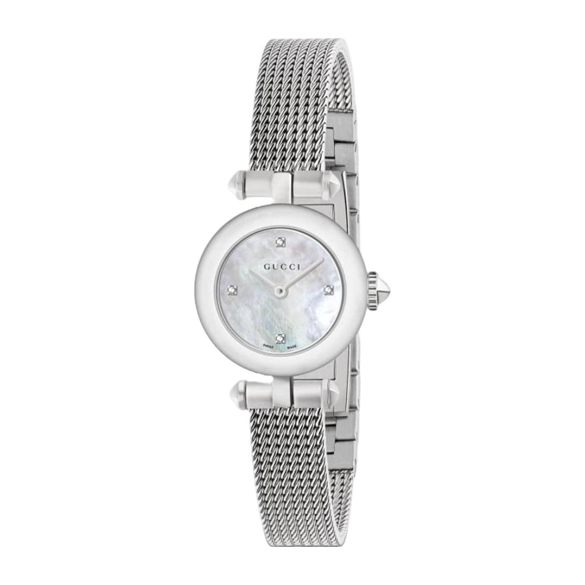 Gucci YA141512 Mother Of Pearl Diamond Dot Dial Ladies Watch