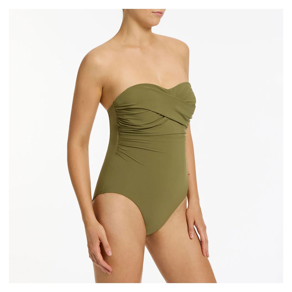 Moss Twist Front Bandeau Suit-D-DD