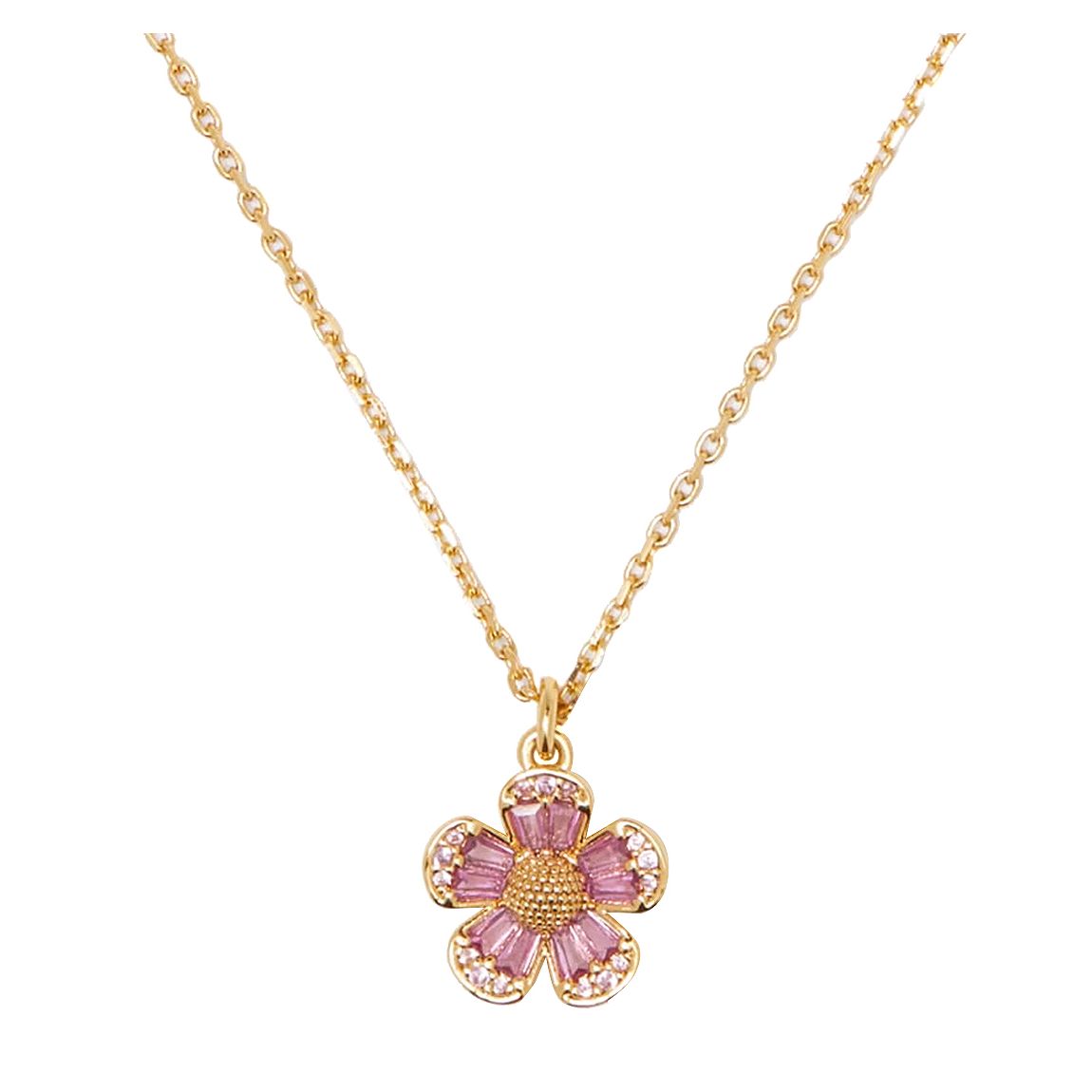 Pink Flower Pendant Necklace