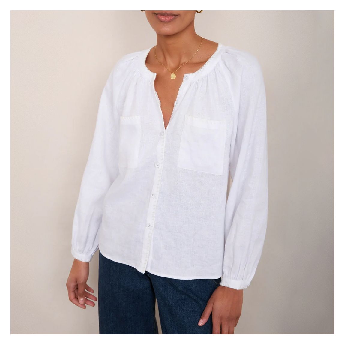 White Monica Linen Shirt