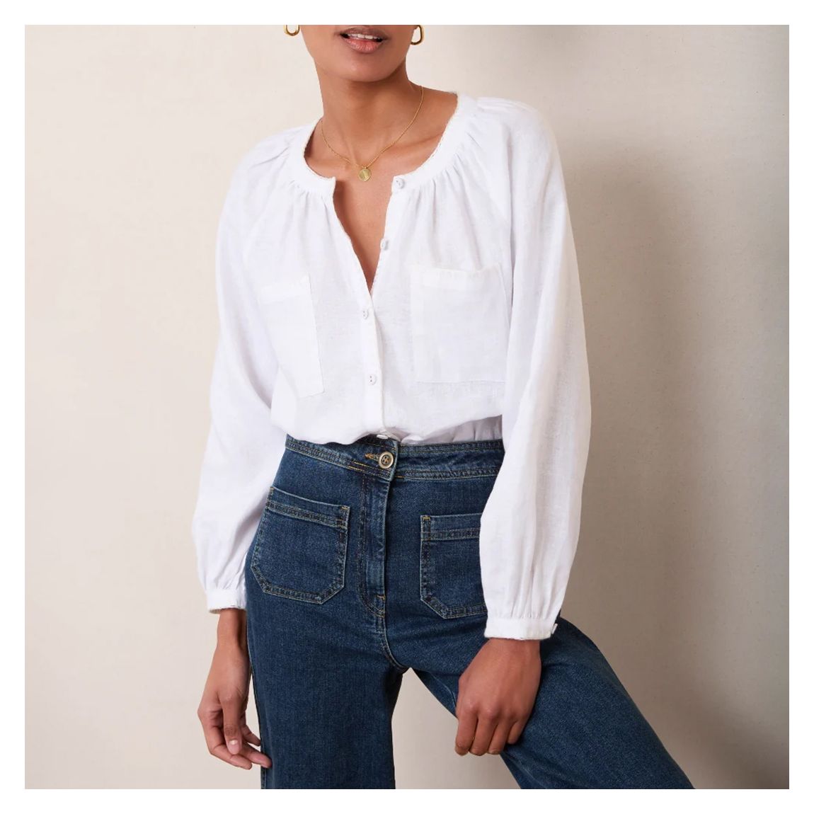 White Monica Linen Shirt