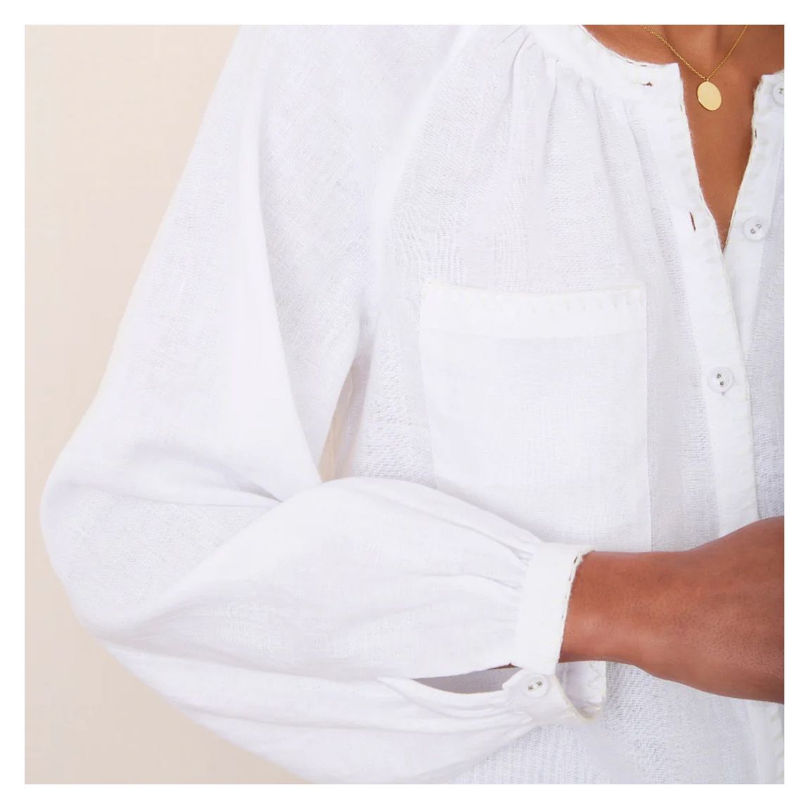 White Monica Linen Shirt