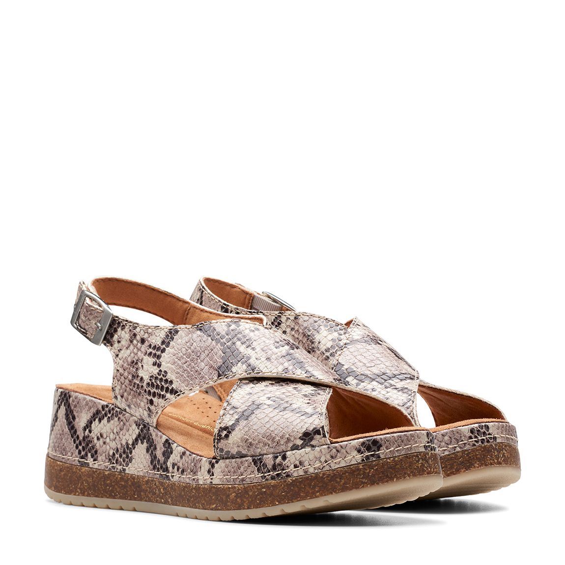 Snake Print Kassanda Step Platform Sandals