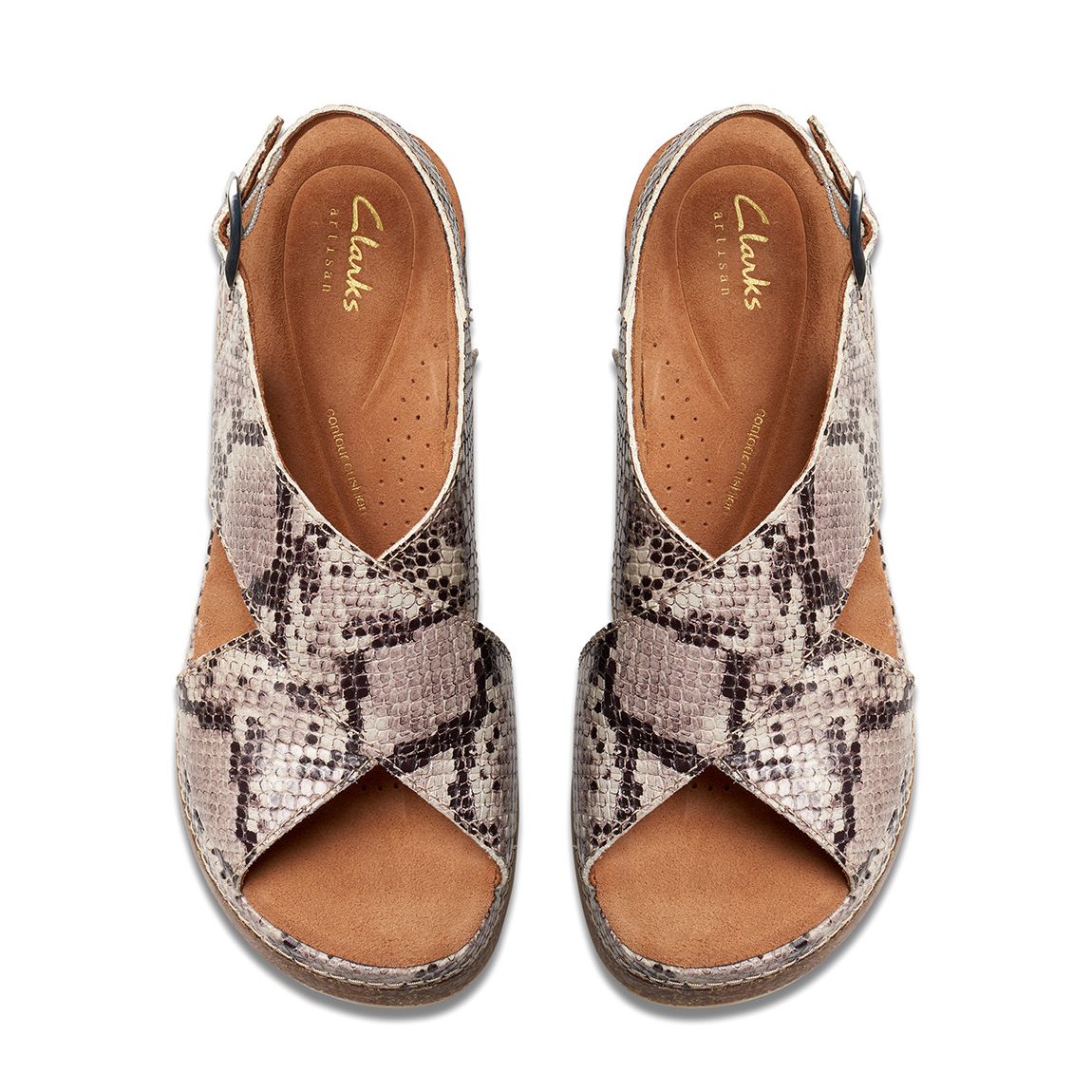 Snake Print Kassanda Step Platform Sandals