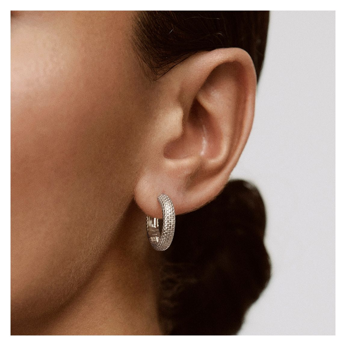 Silver Heirloom Small Hoop Earrings
