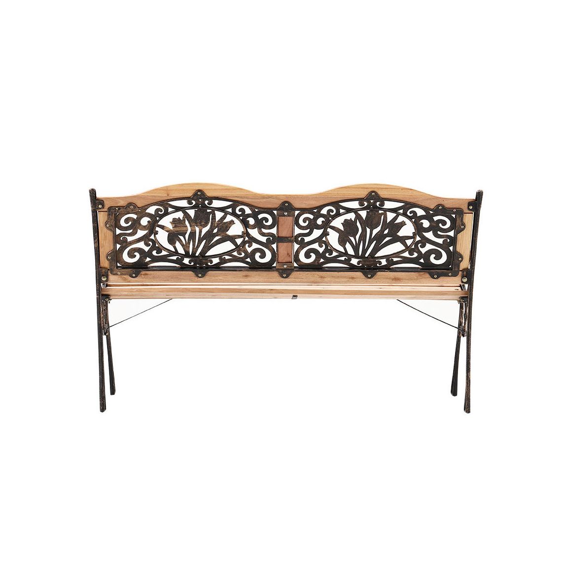 Wooden Metal Outdoor Bench