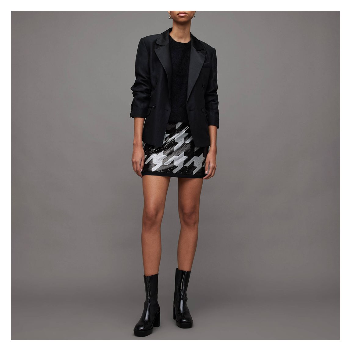 Black Toni Sequin Mini Skirt