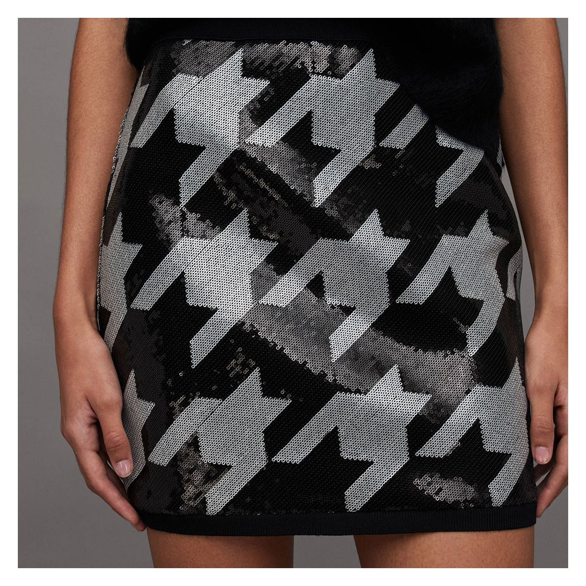 Black Toni Sequin Mini Skirt
