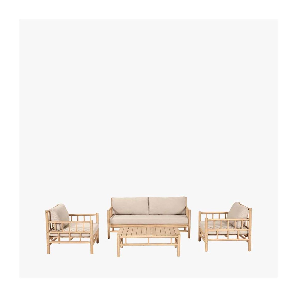 Costa Rica Natural Bamboo Finish Outdoor Seating Set
