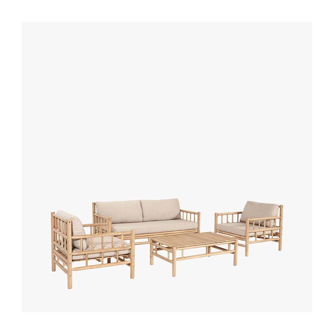 Costa Rica Natural Bamboo Finish Outdoor Seating Set