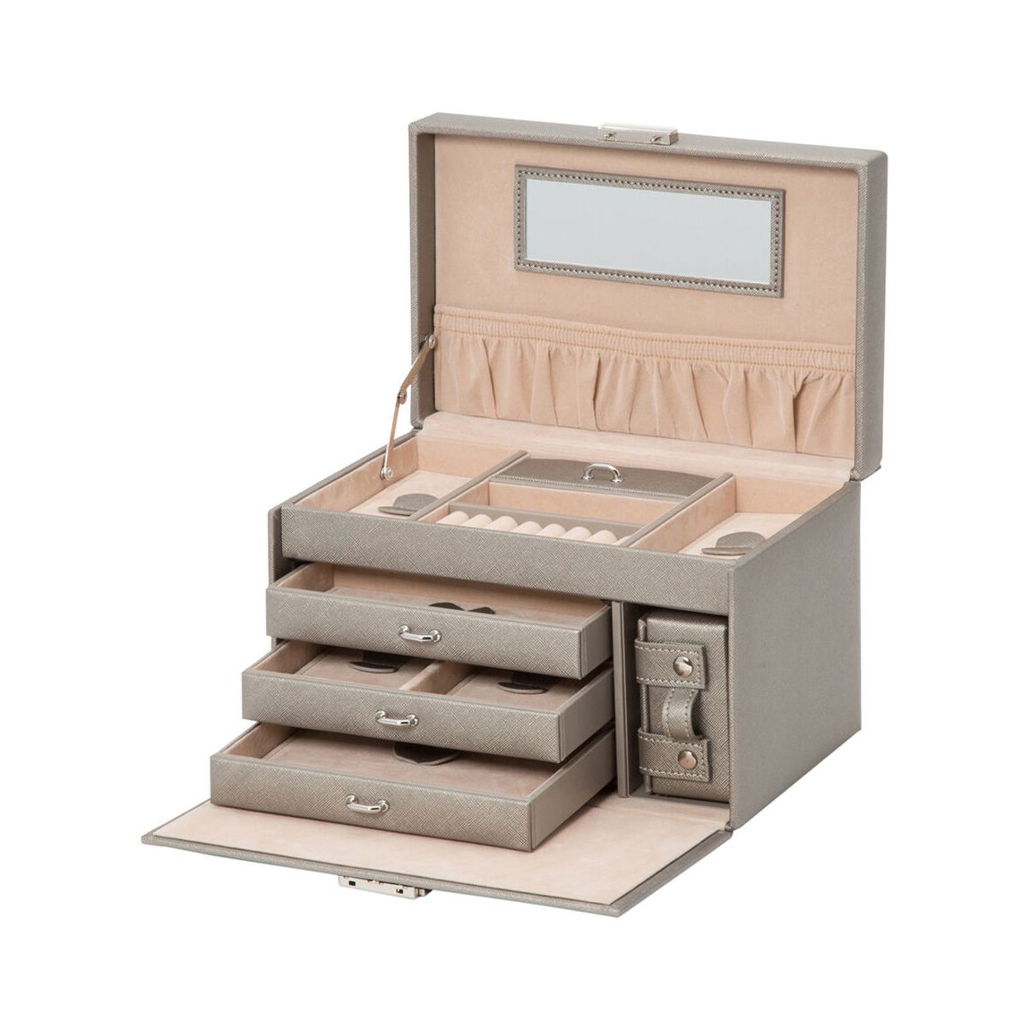 Pewter Heritage Large Vegan Leather Jewellery Box