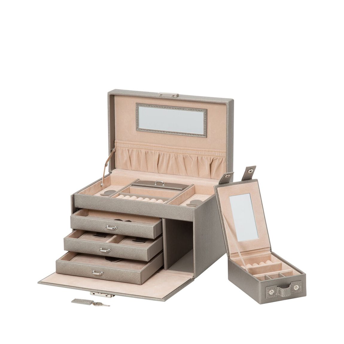 Pewter Heritage Large Vegan Leather Jewellery Box
