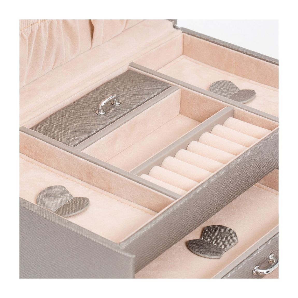 Pewter Heritage Large Vegan Leather Jewellery Box