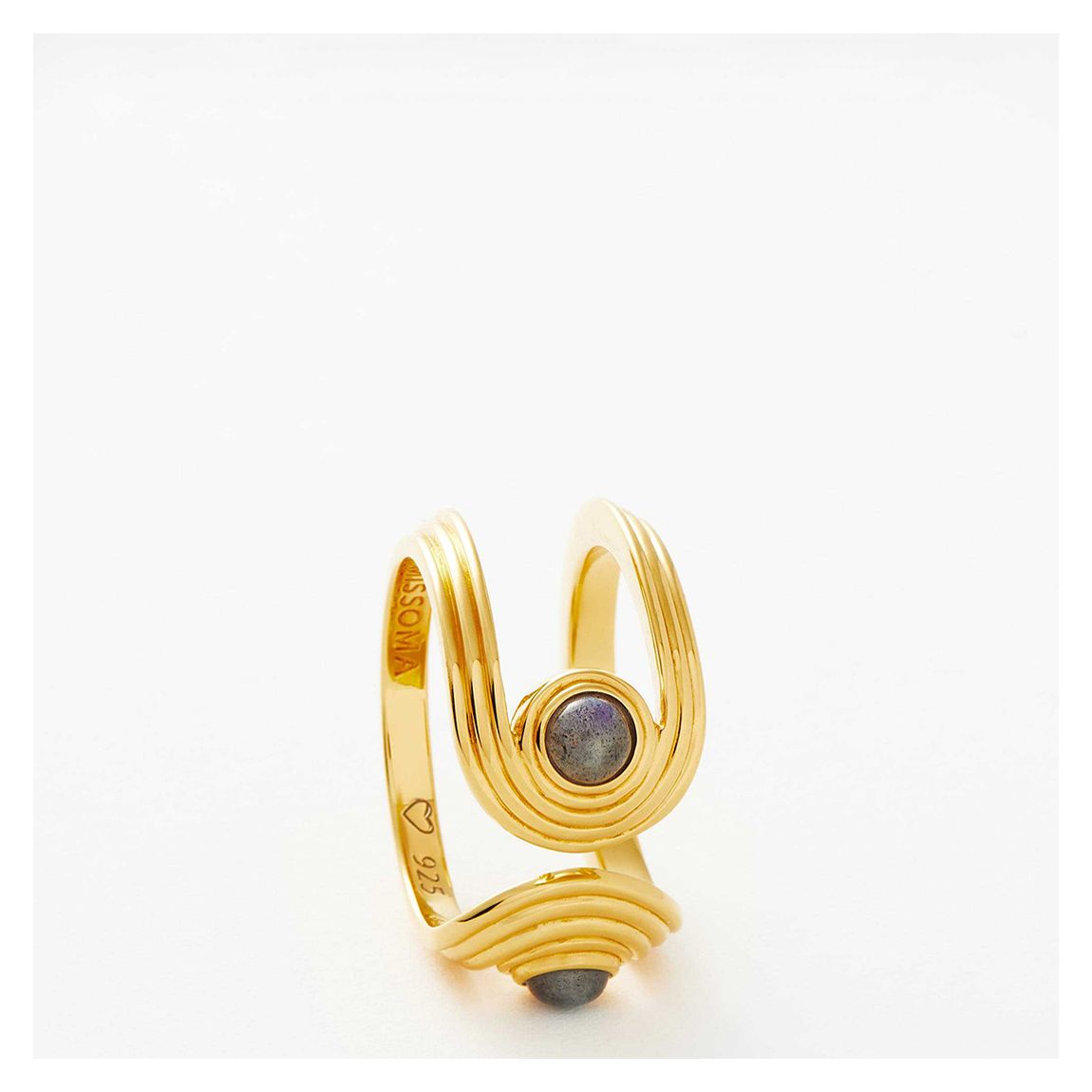 【MISSOMA】ZENYU リンクリッジ オープンリング Missoma Zenyu Link Gemstone Ring | Gold | FARFETCH OM