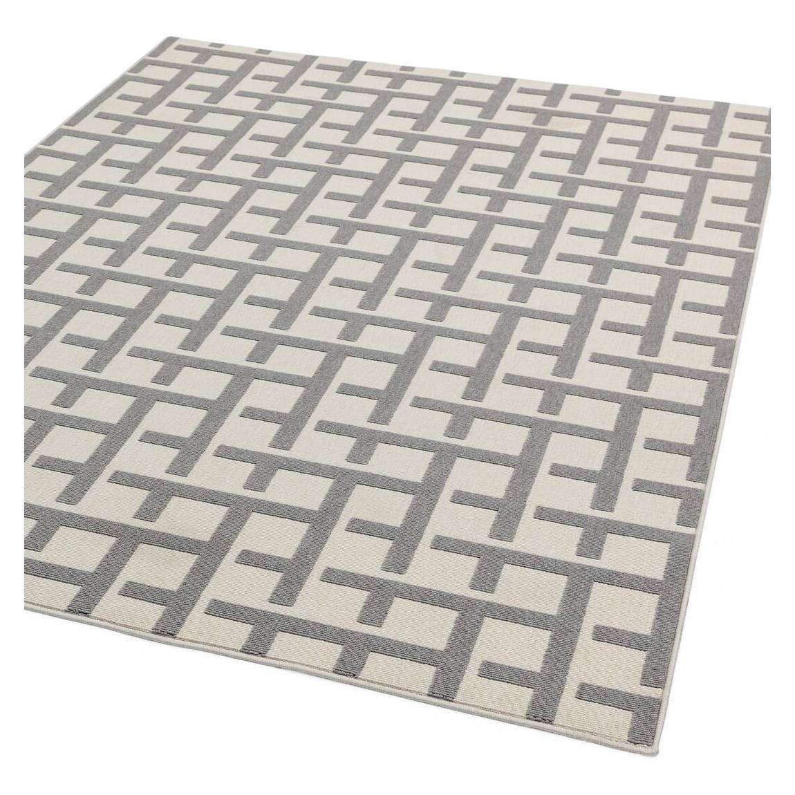 White/Grey Antibes Outdoor Rug, 120x170cm