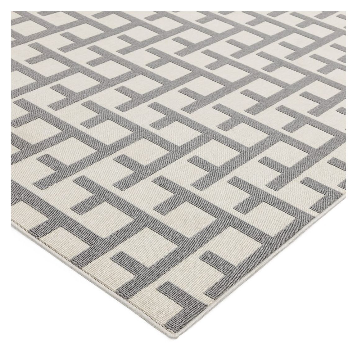 White/Grey Antibes Outdoor Rug, 120x170cm