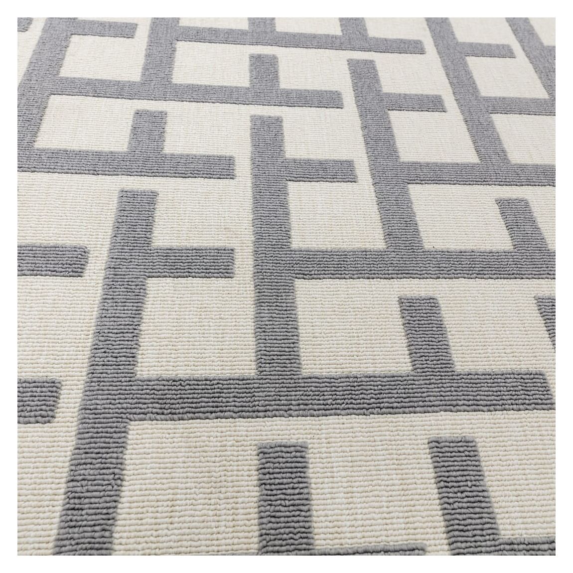 White/Grey Antibes Outdoor Rug, 120x170cm