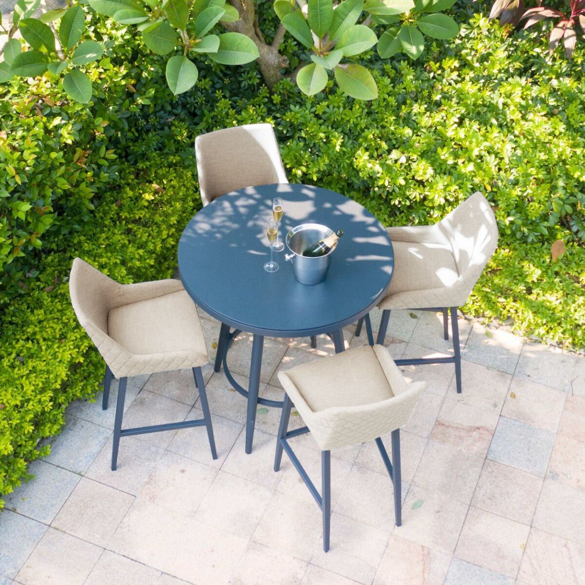 Regal 4 Seat Round Bar Set - Oatmeal