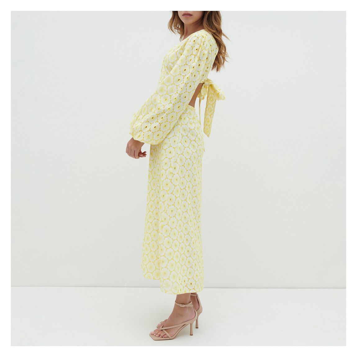 Lemon Amber Cut Out Midaxi Dress 