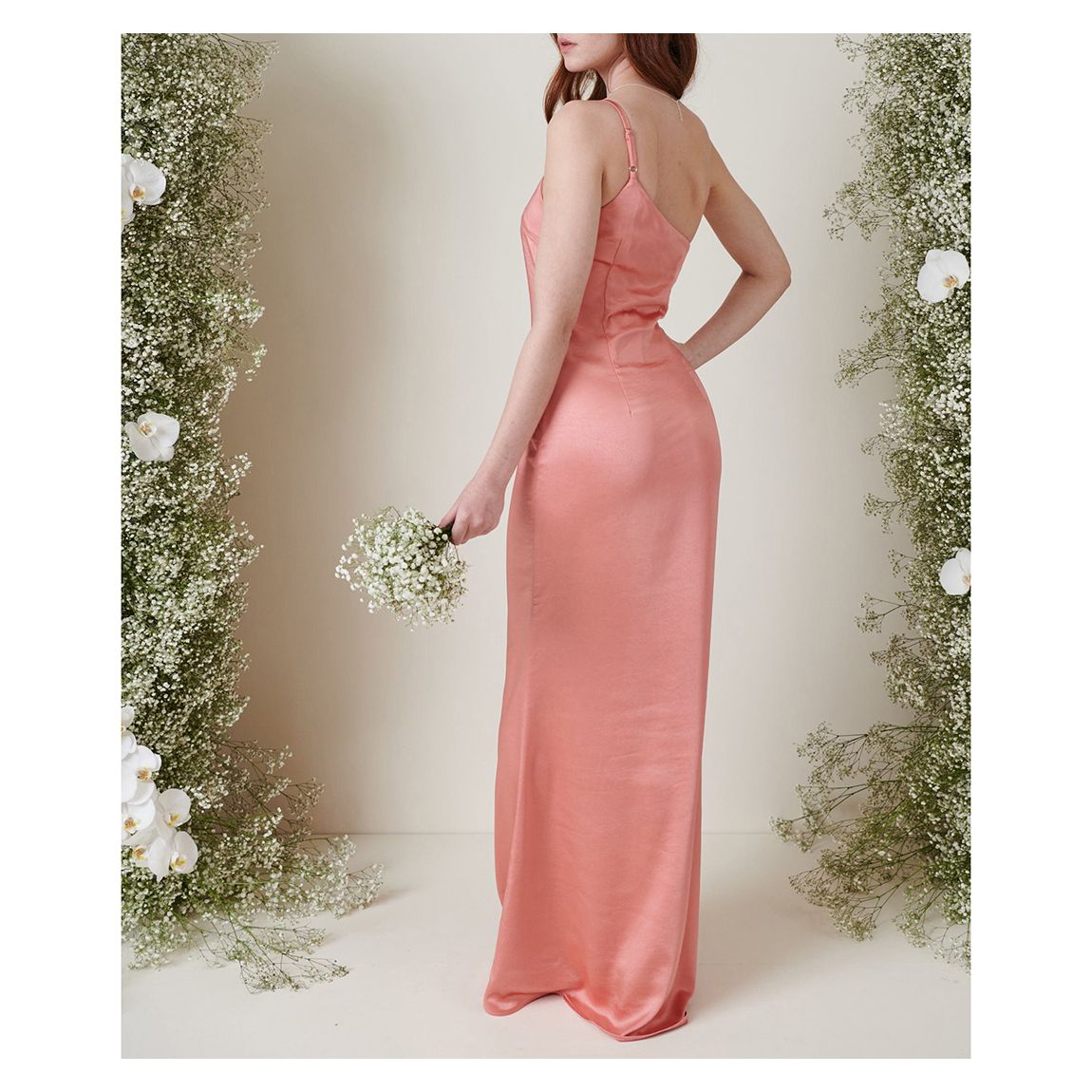 Pink Amelia Tie Maxi Bridesmaid Dress 