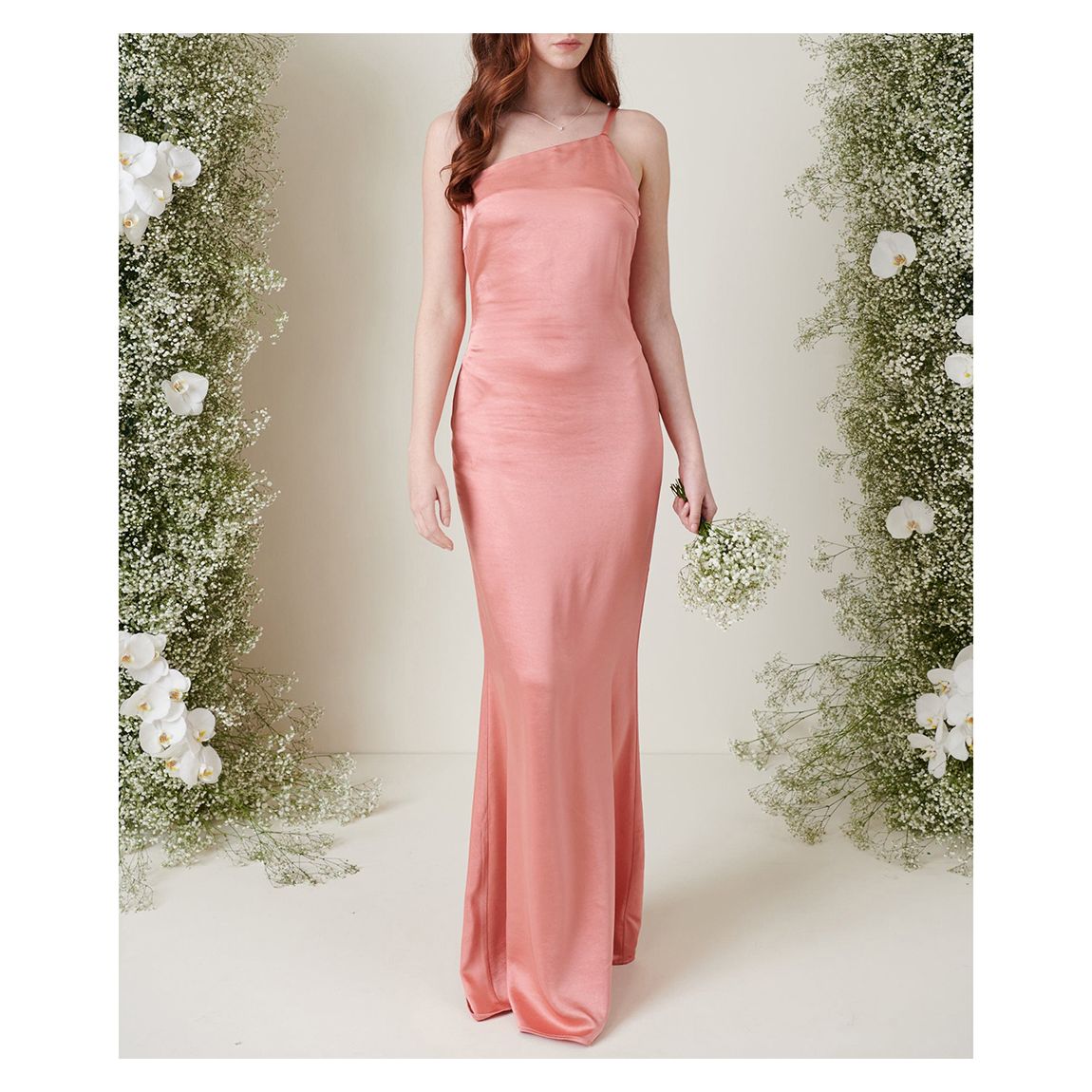 Pink Amelia Tie Maxi Bridesmaid Dress 