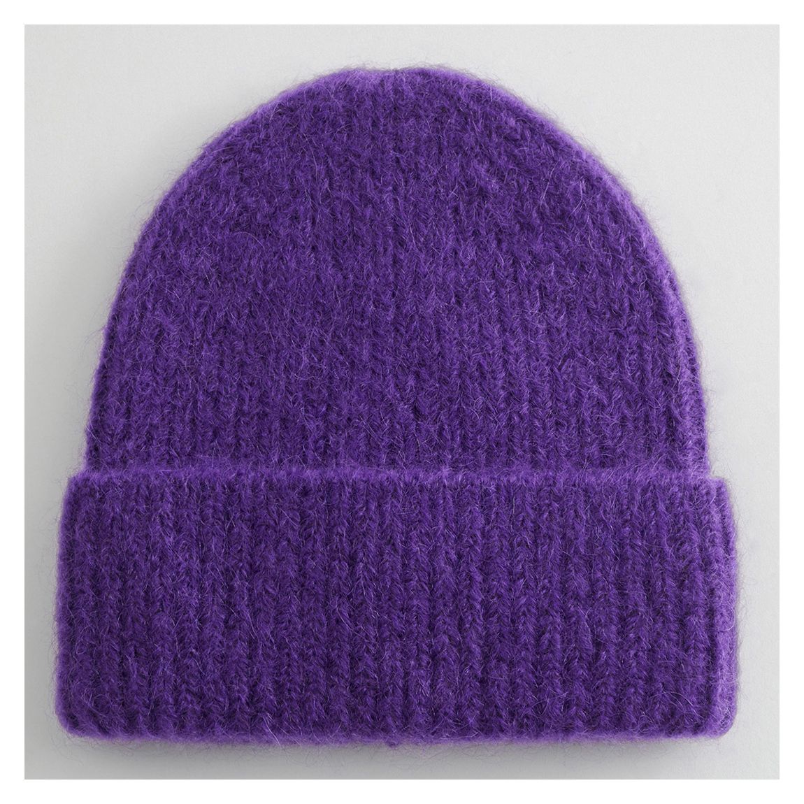 Purple Wool Blend Beanie